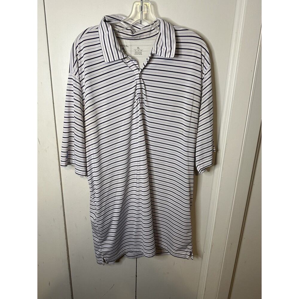 Men's Golf Polo Shirt Size XL Antigua Purple White Desert Dry Xtra Lite
